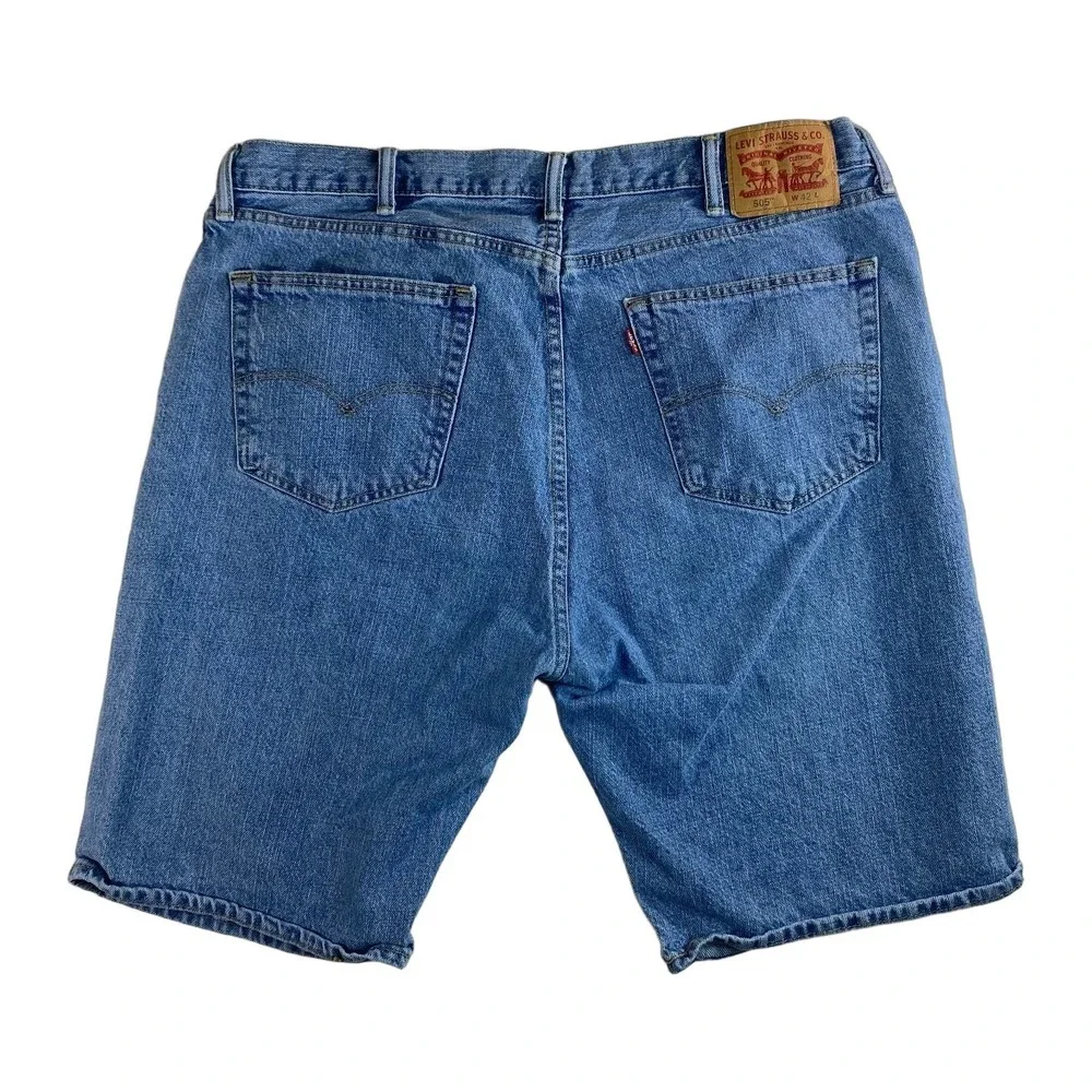 Levis 505 Jean Shorts Mens 42 Blue Vintage 00s Regular Fit‎ Mid Rise Denim Jorts